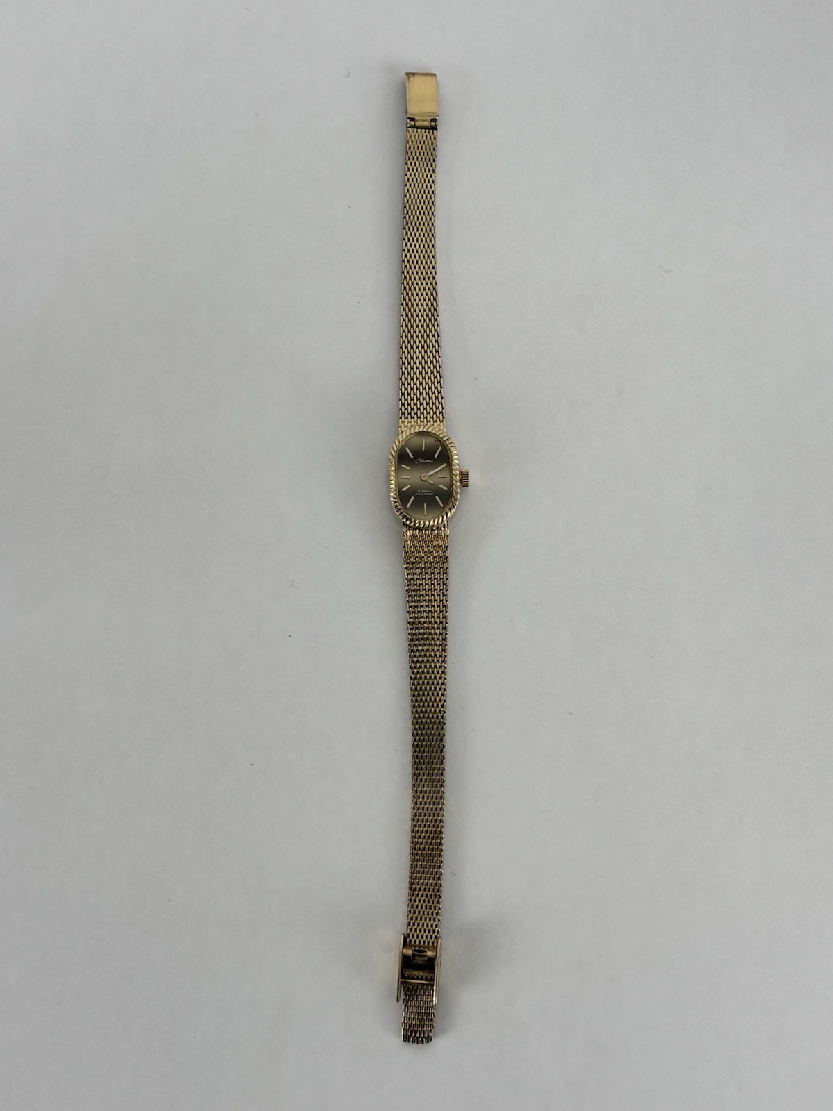Chateau 16mm Gold Plated 17 Jewel Mechanical Watch w/Adjustable Bracelet