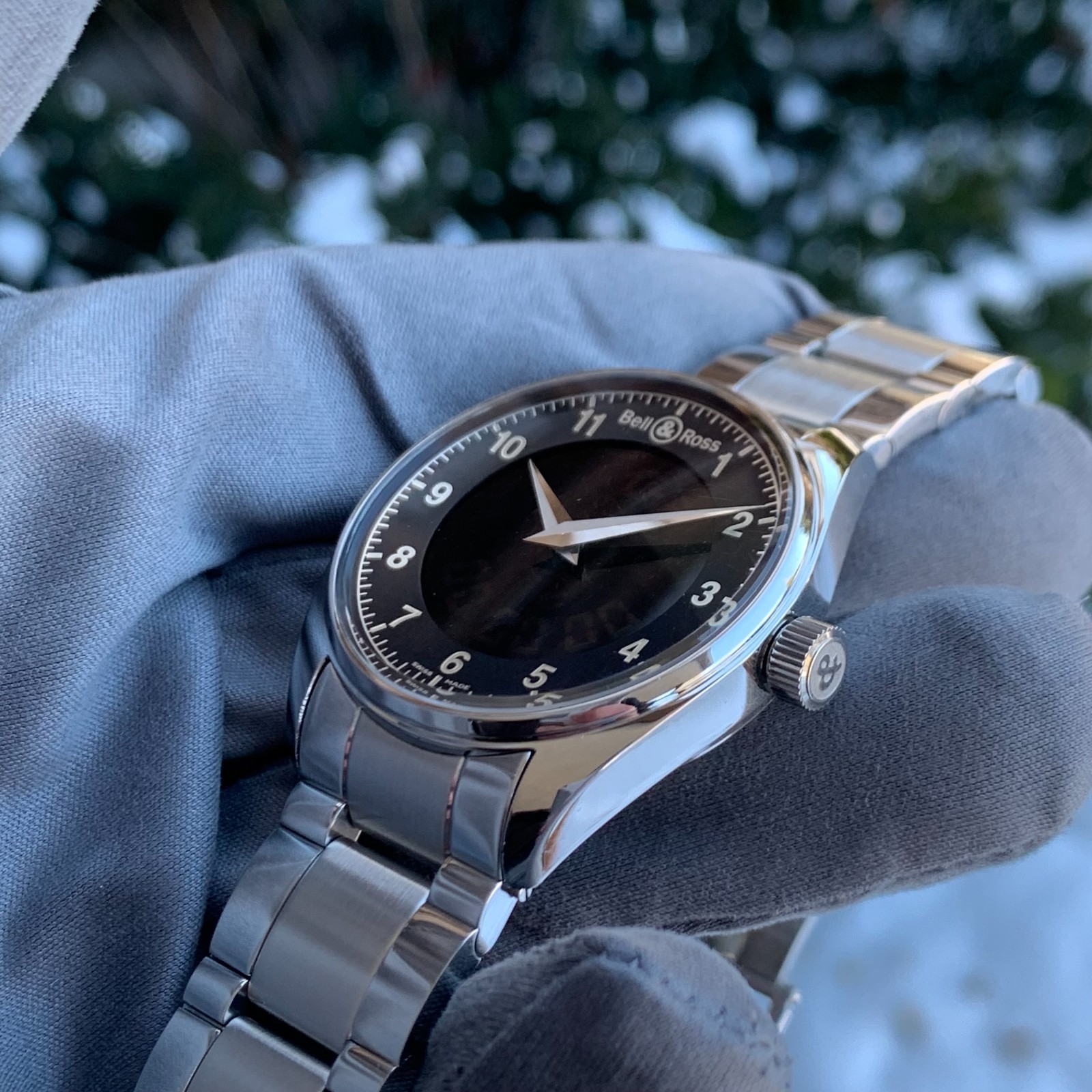 Bell & Ross BR100S Fusi8n Functions Analog Digital Stainless Steel Wristwatch