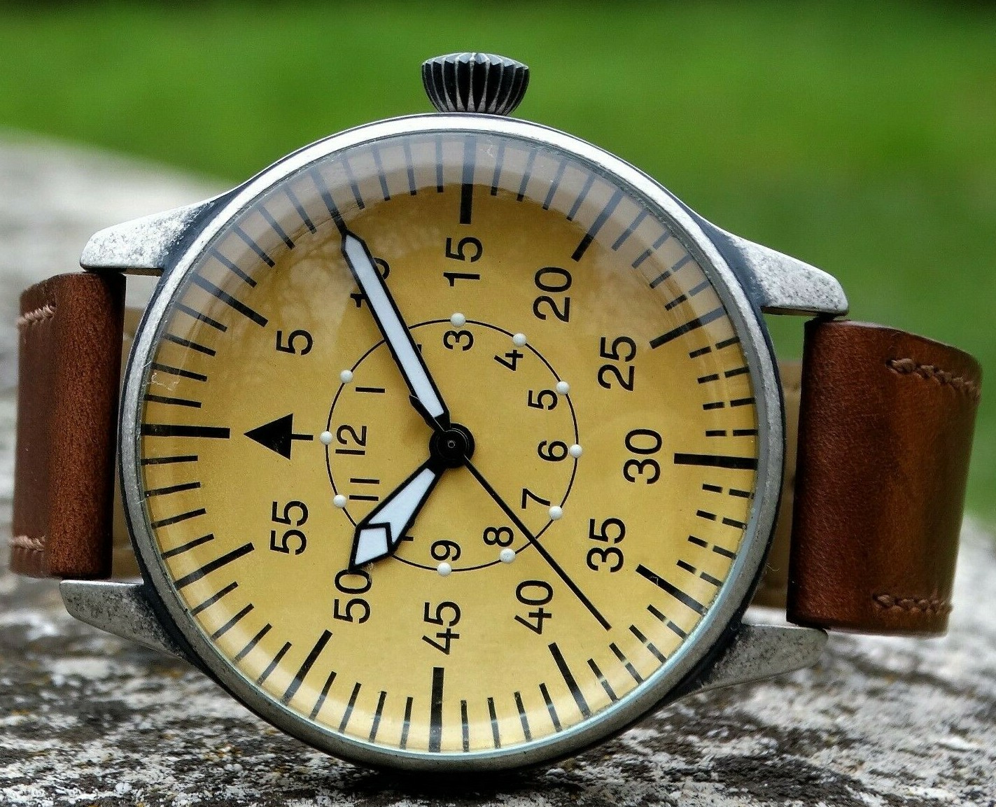 AVIATOR Watch – MILTEC Vintage Flieger Pilot Flight Aviation Leather Band Quartz