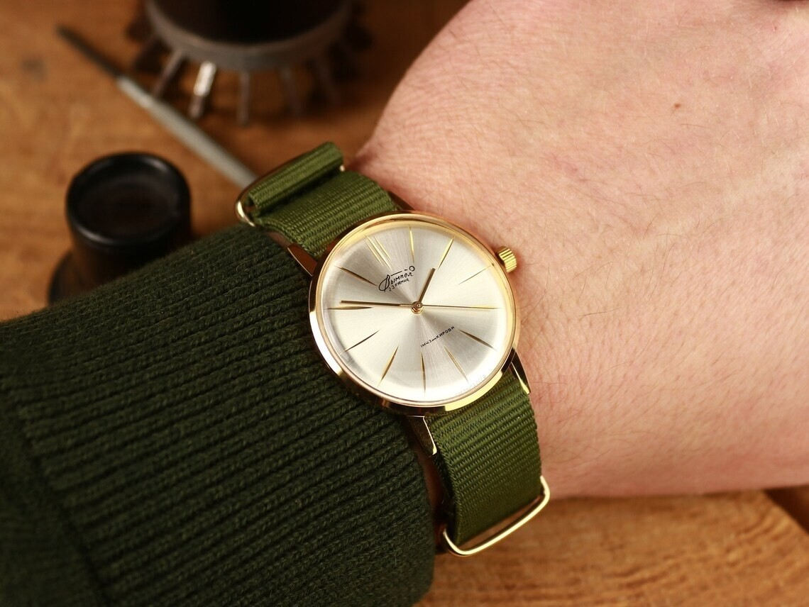 Poljot De Luxe cal. 2209 Ultra slim Russian USSR luxury style watch Vympel NOS!