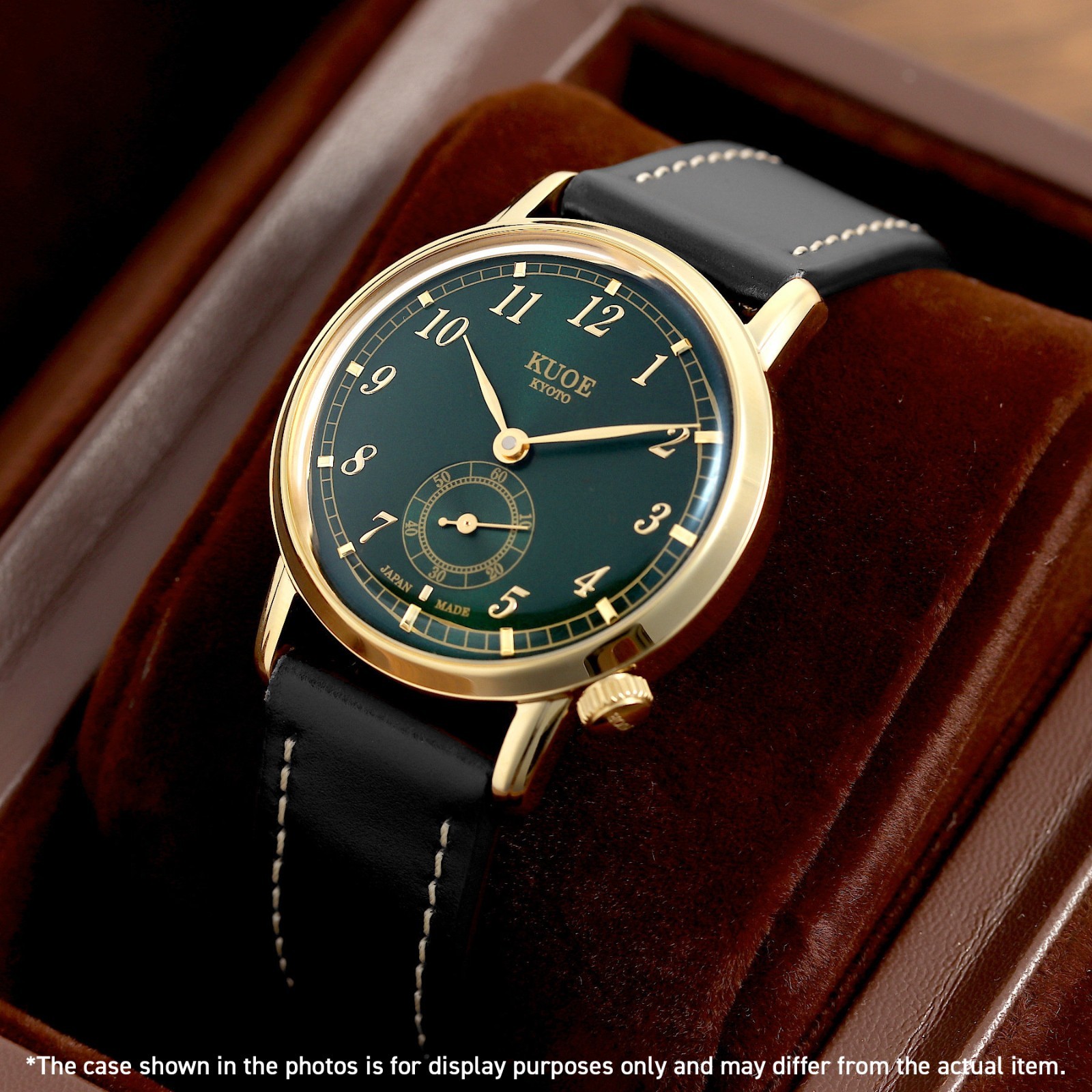 KUOE KYOTO OLD SMITH 90-007 Small Seconds Automatic Green Dial Black Strap 35mm