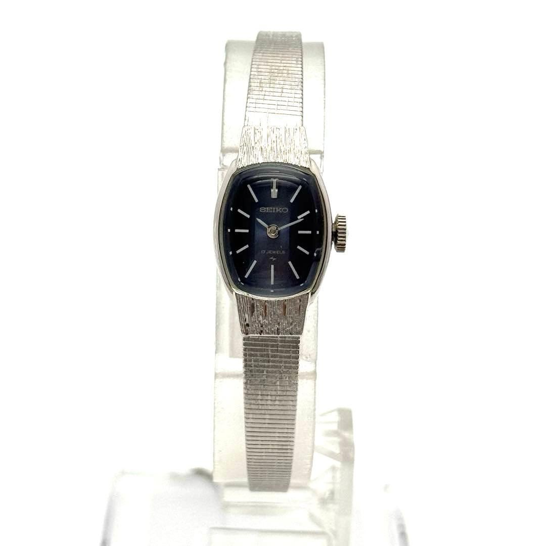 SEIKO 11-3360 Manual Wind Blue Dial Tonneau Watch