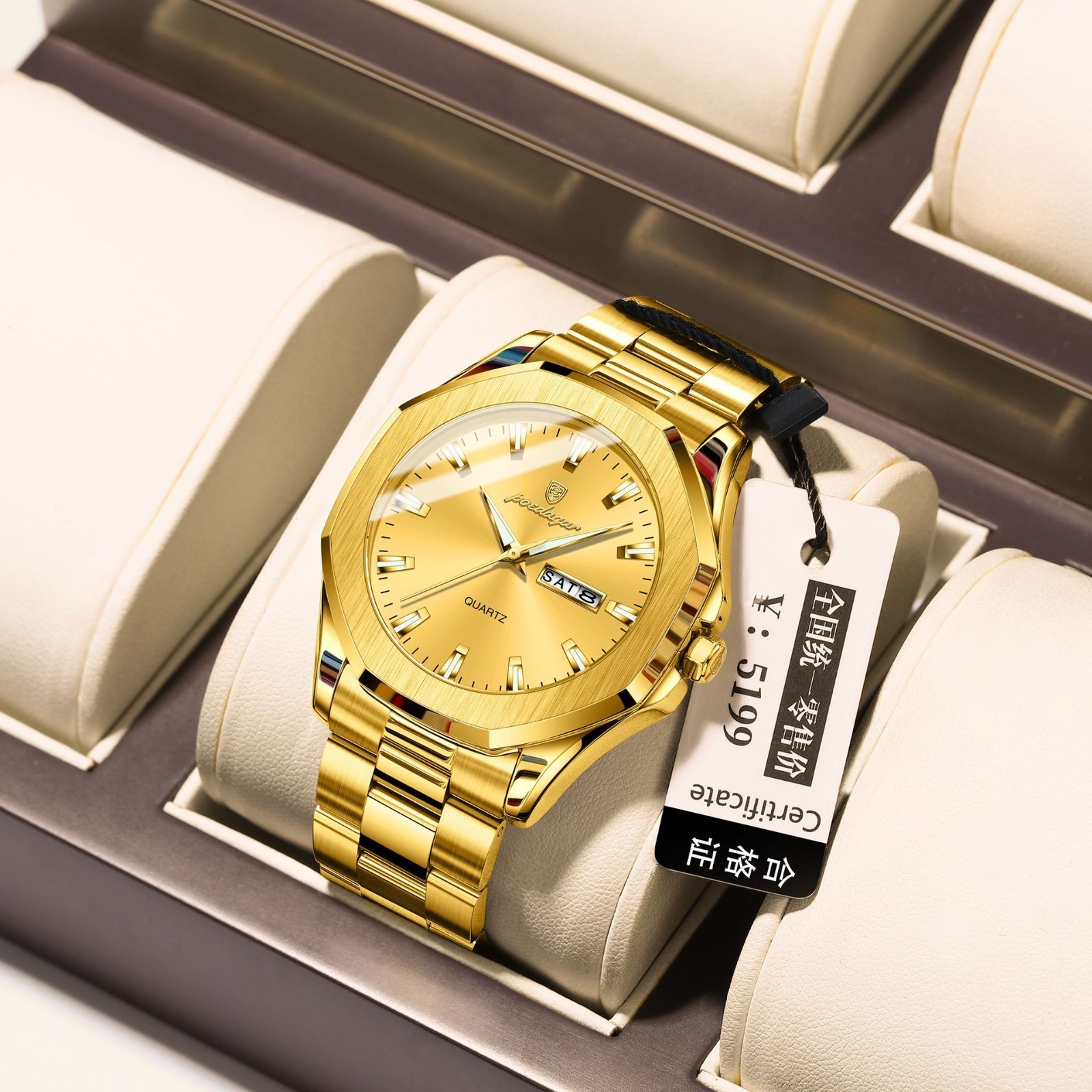 POEDAGAR Luxury Men’s Steel Strap Quartz Watch