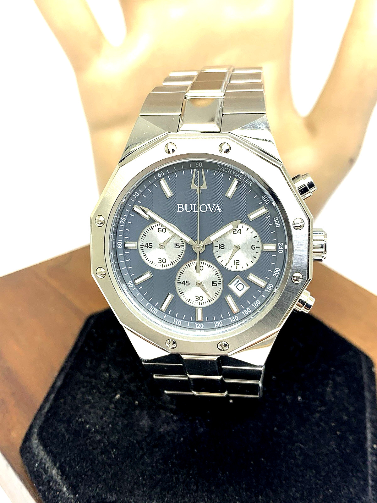 Bulova Men’s Watch 96B459 Prestige Quartz Chronograph Gray Silver Steel 40mm