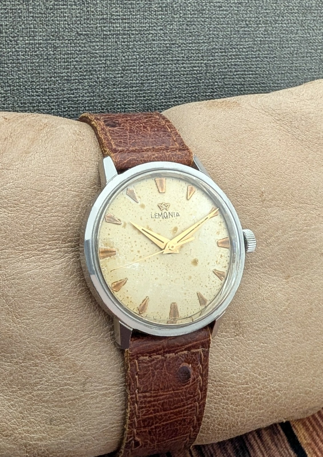 RARE!! LEMANIA cal.3060 ref.938-63 VINTAGE 50’s RARE 17J SWISS WATCH.