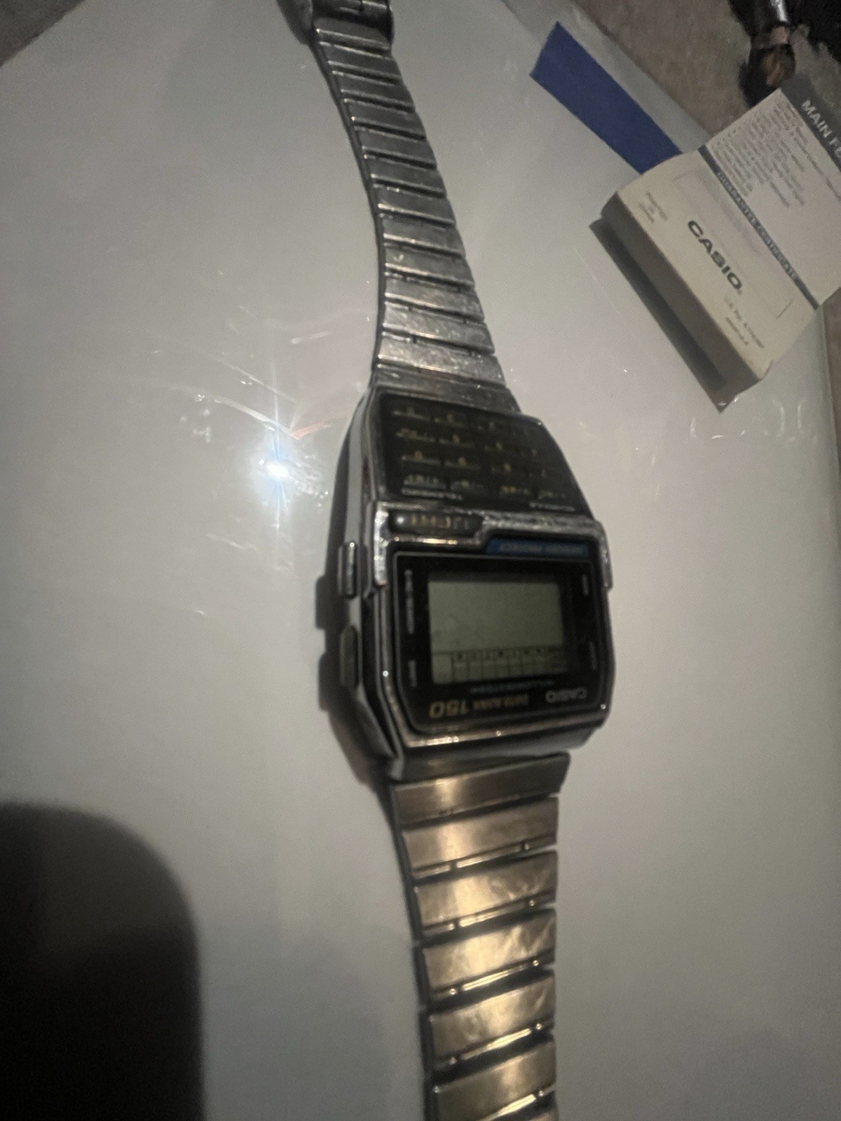 vintage CASIO Calculator data bank 150 DBC-1500 1477 LCD digital WATCH w/ Guide