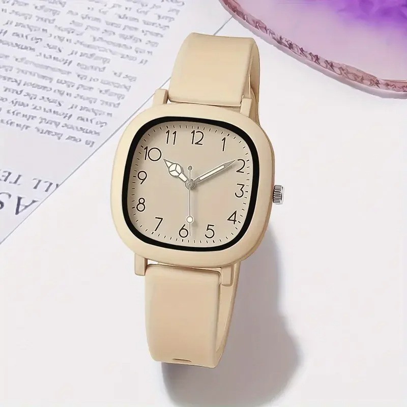 Stainless Steel Women Wristwatches Silicone Ladies Watches Quartz Watch Gif