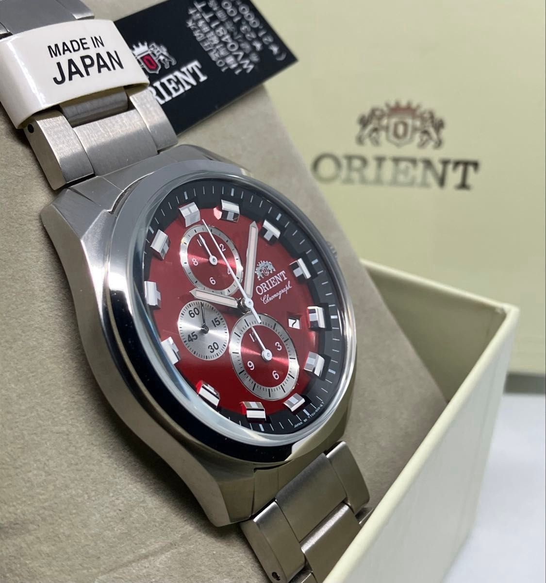 ORIENT NEO70’s WV0481TT Red Chronograph Quartz Men’s Watch Full Set Japan