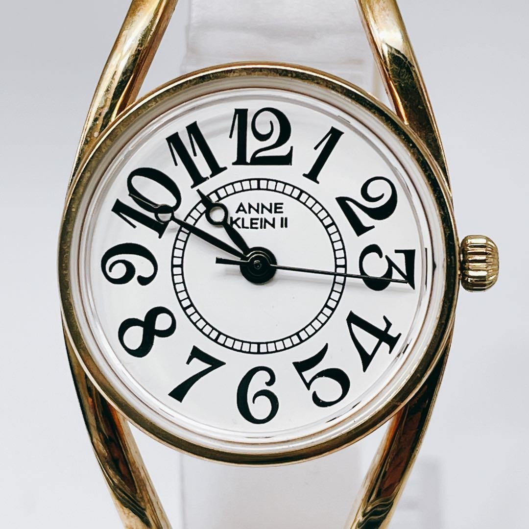 Anne Klein II Vintage Bangle Watch White Quartz Japan Working 071107