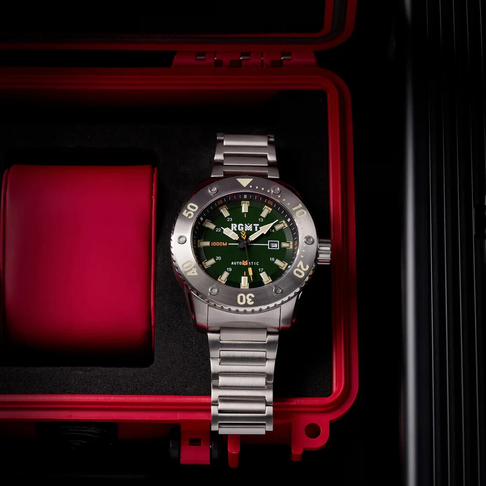 RGMT RG-8056-44 All-Brite Automatic Tactical Men’s Watch 100ATM $1,500 -NEW/RARE