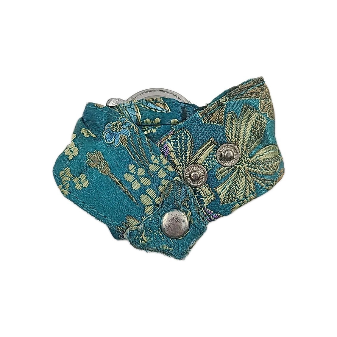 VTG Womens Watch CC Quartz Crystal Face With Silk Snap Band