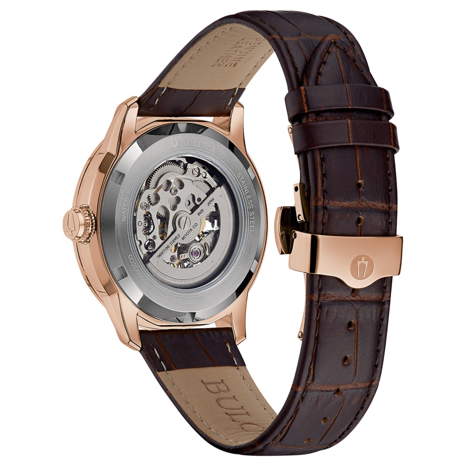 Bulova 97A169 Automatic Men’s Watch, Leather Strap
