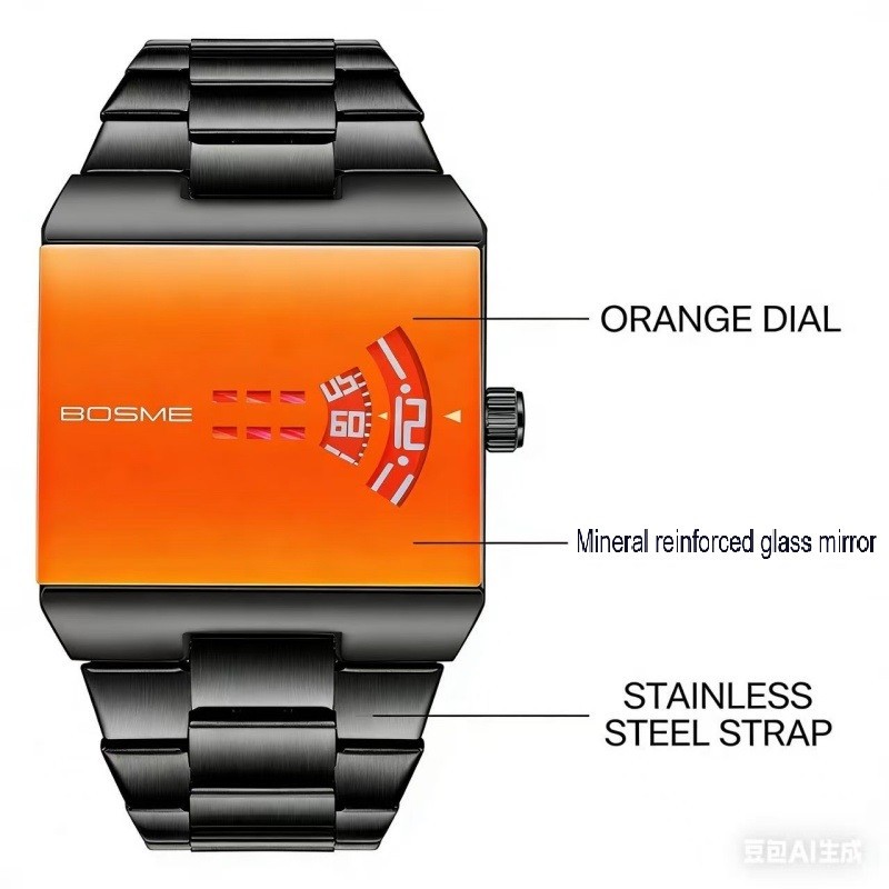 2026 New Luxury Mens Square Unique Design Watch alloy Classic Fashion Gifts