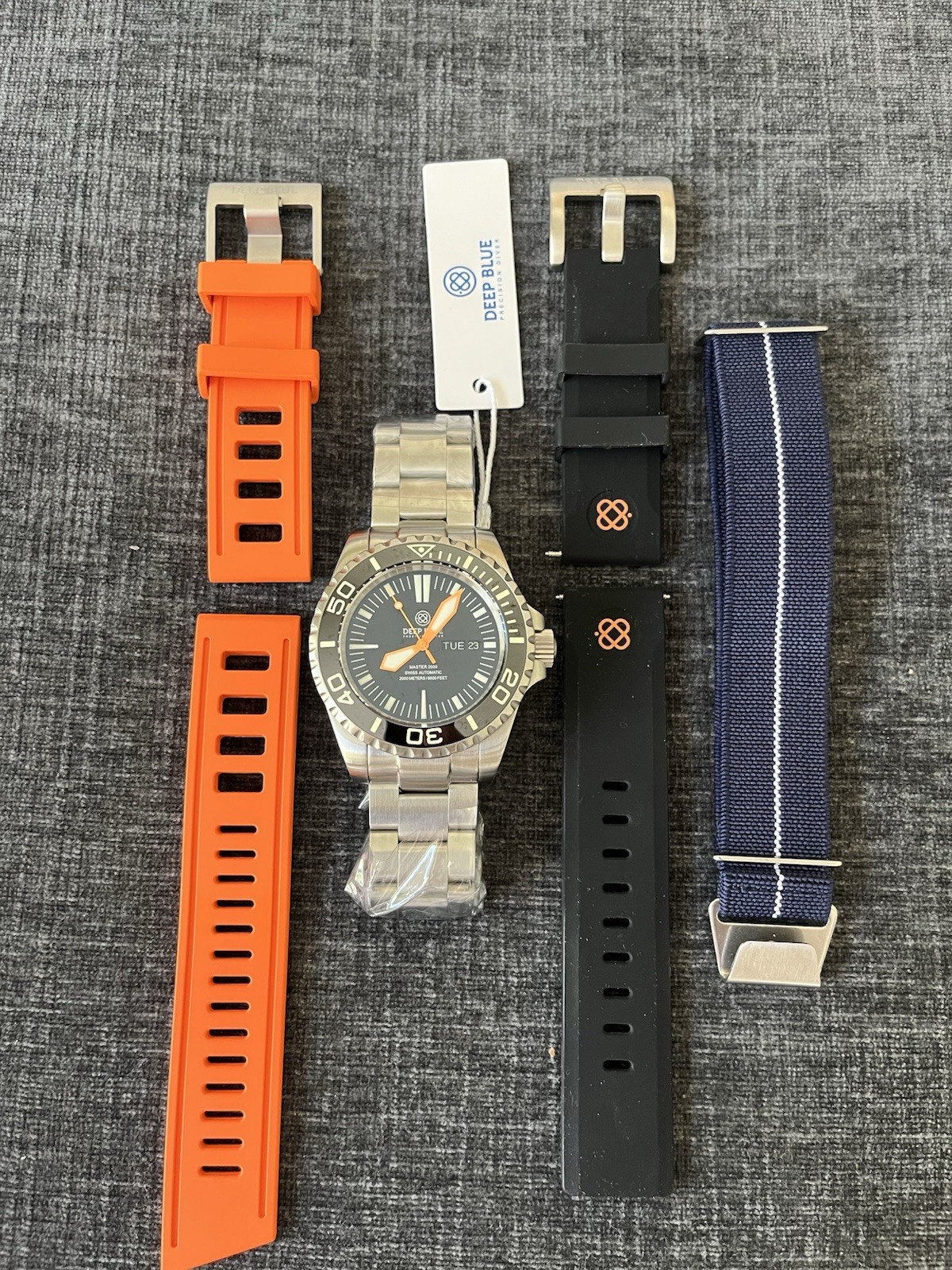 Deep Blue Master 2000 Day/Date Automatic Diver 2000m Black Dial