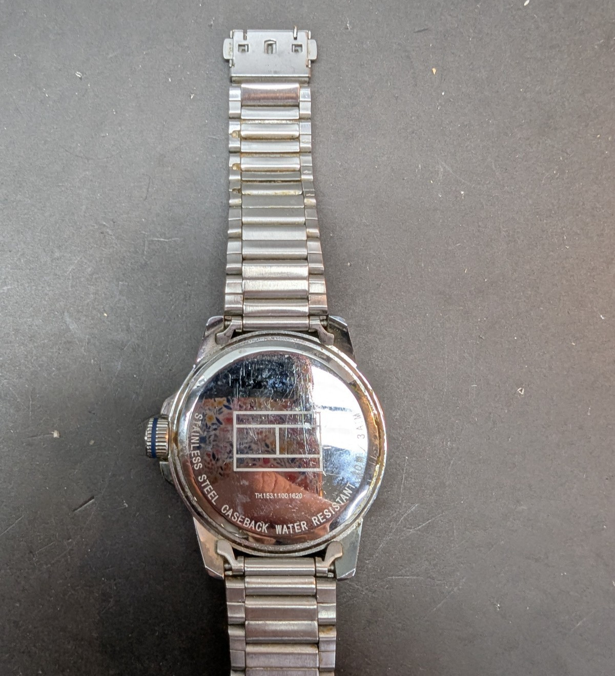 Tommy Hilfiger Three Hand Stainless Steel Black Dial 46mm Watch 30M / 3 ATM
