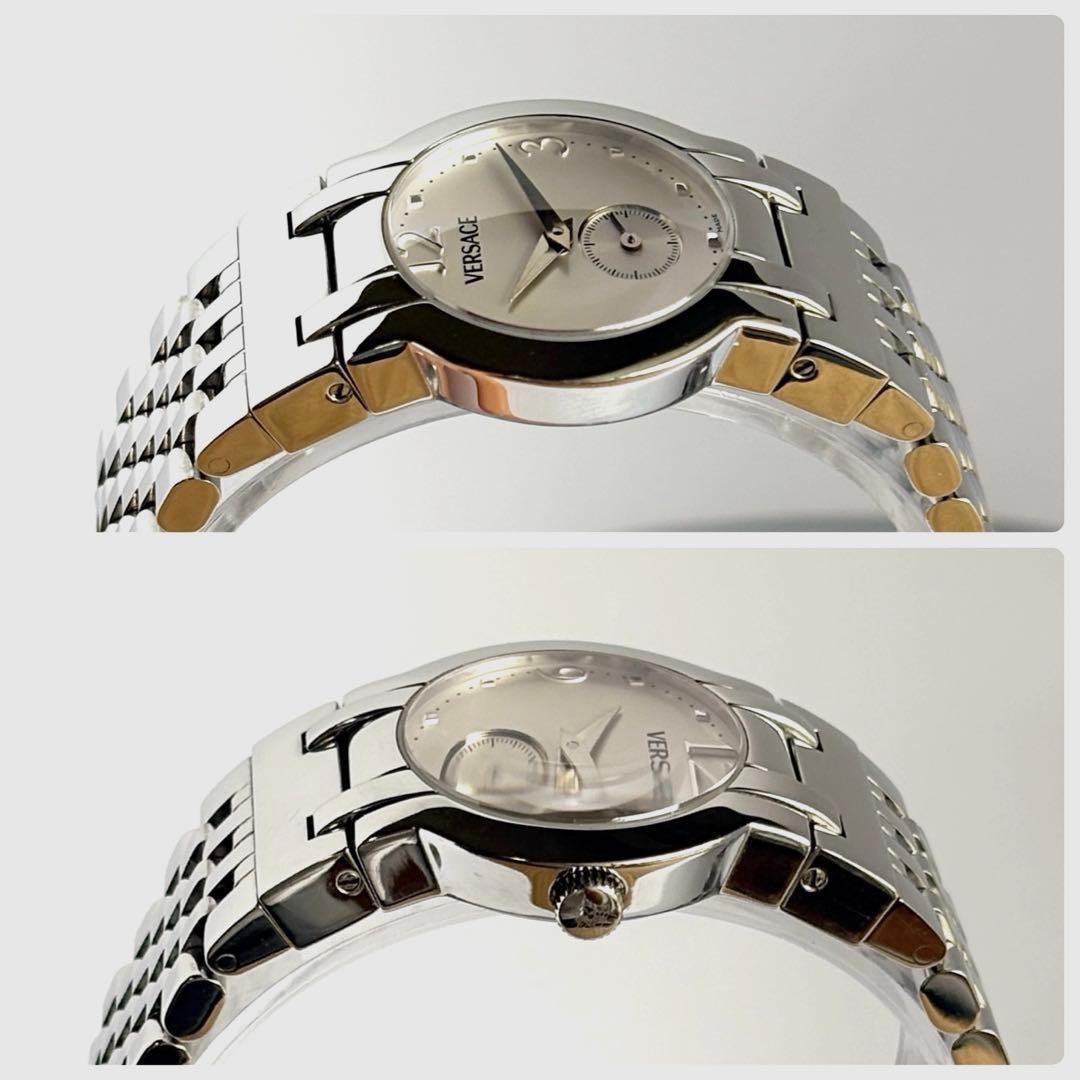 Versace Madison Small Second White Quartz Wristwatch Medusa Japan 072743