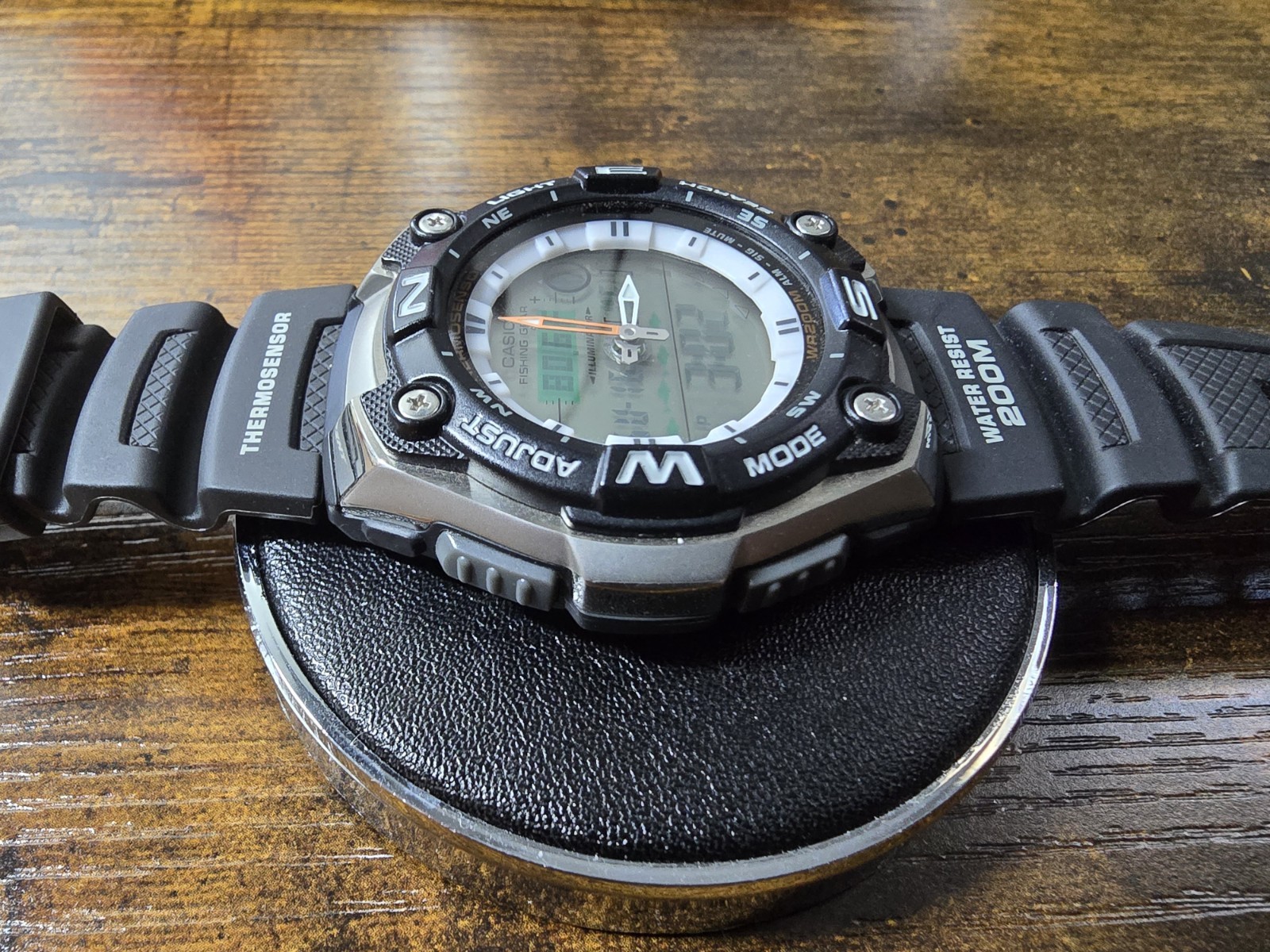Casio AQW-101 Analog-Digital Moon Phase World Time Thermometer 200m Fishing Gear
