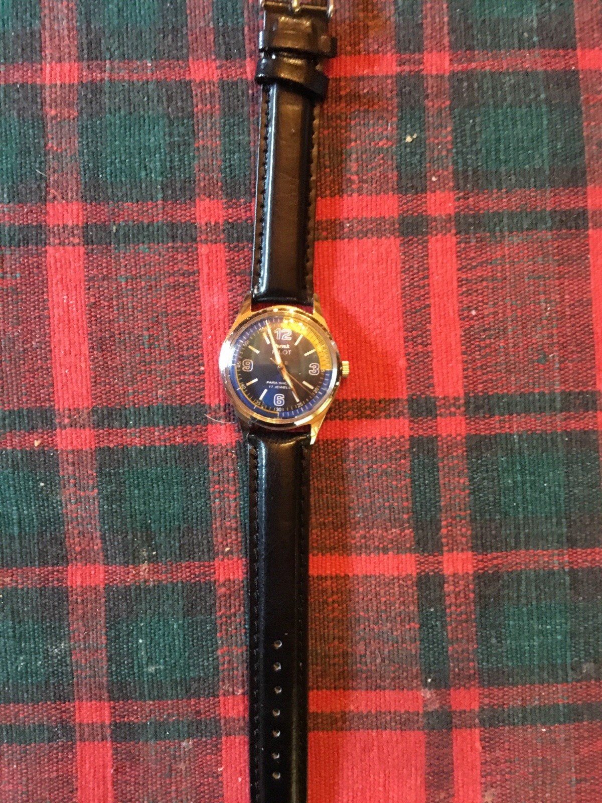 Refurbished Mens HMT Pilot Parashock 17J Watch Manual Wind From India