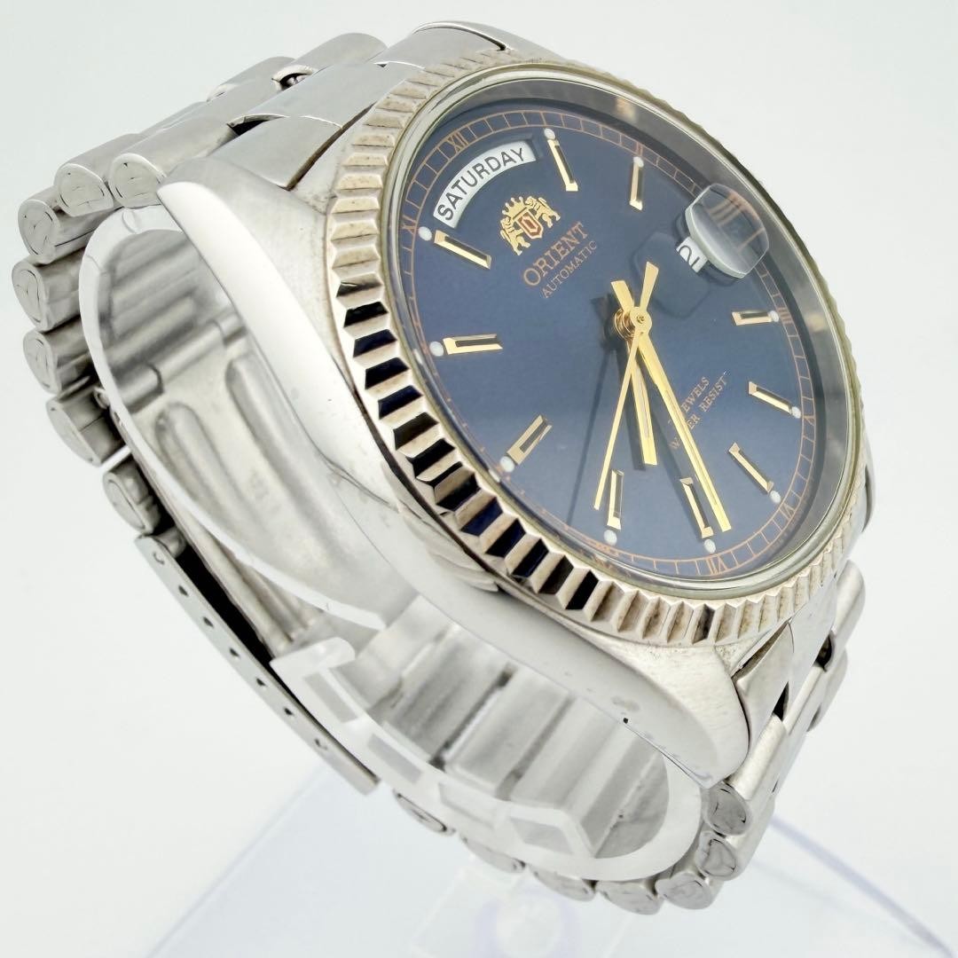 [EXC] Orient President Day-Date 46E701-91 Blue Dial Automatic Men’s – From JAPAN