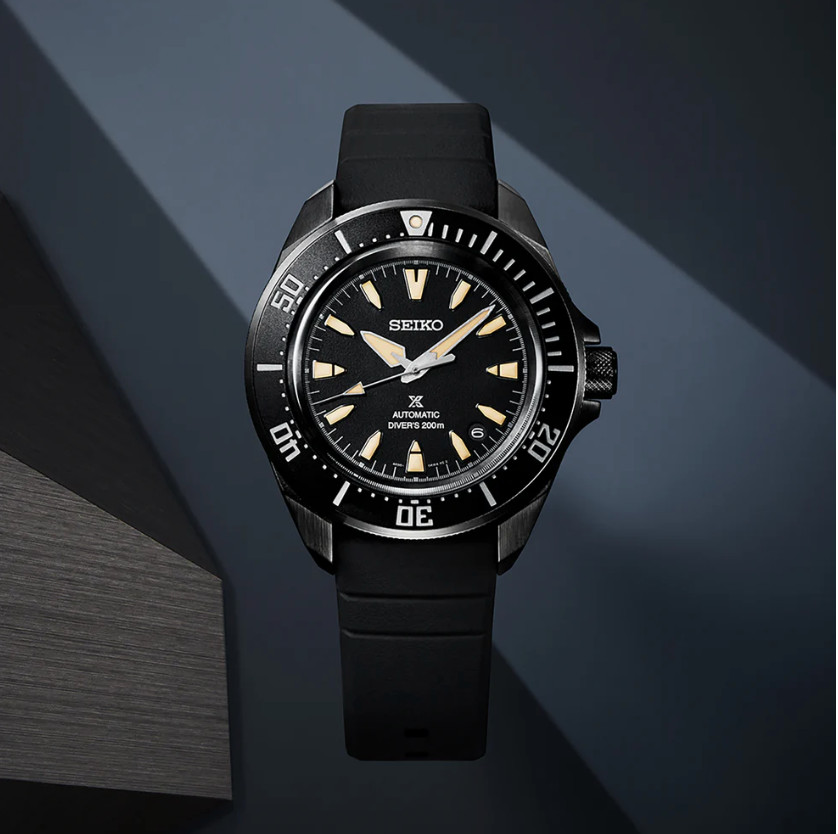 Seiko Prospex Samurai Diver Black Dial Silliocne Strap Watch SRPL15