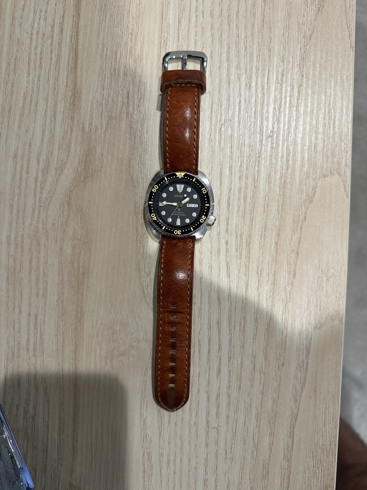 Seiko Prospex SRP775 Gilt Turtle Automatic Diver 200m Watch 4R36 – Leather Strap