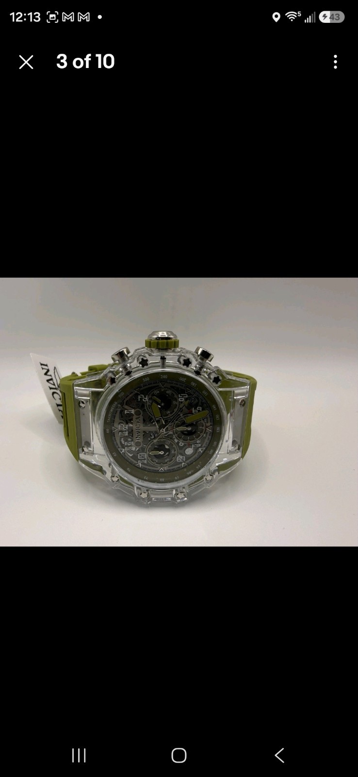 Invicta Racing Vaulthan Collection (69682)- 44mm Men’s Watch – Olive Green – NEW