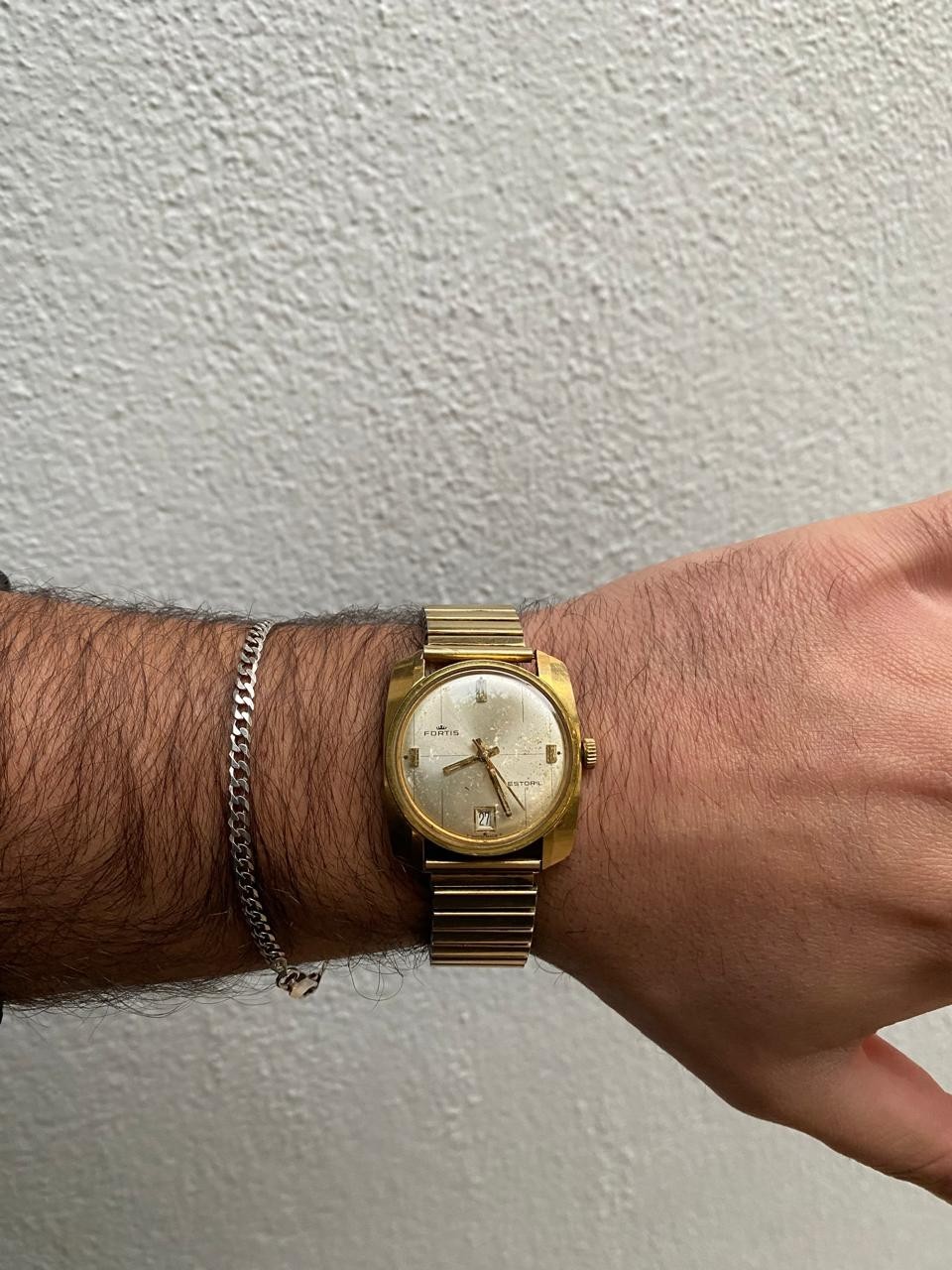 1970s Men’s Fortis Estoril Automatic Swiss Made 21 Jewel Gold Plated 37 mm Watch