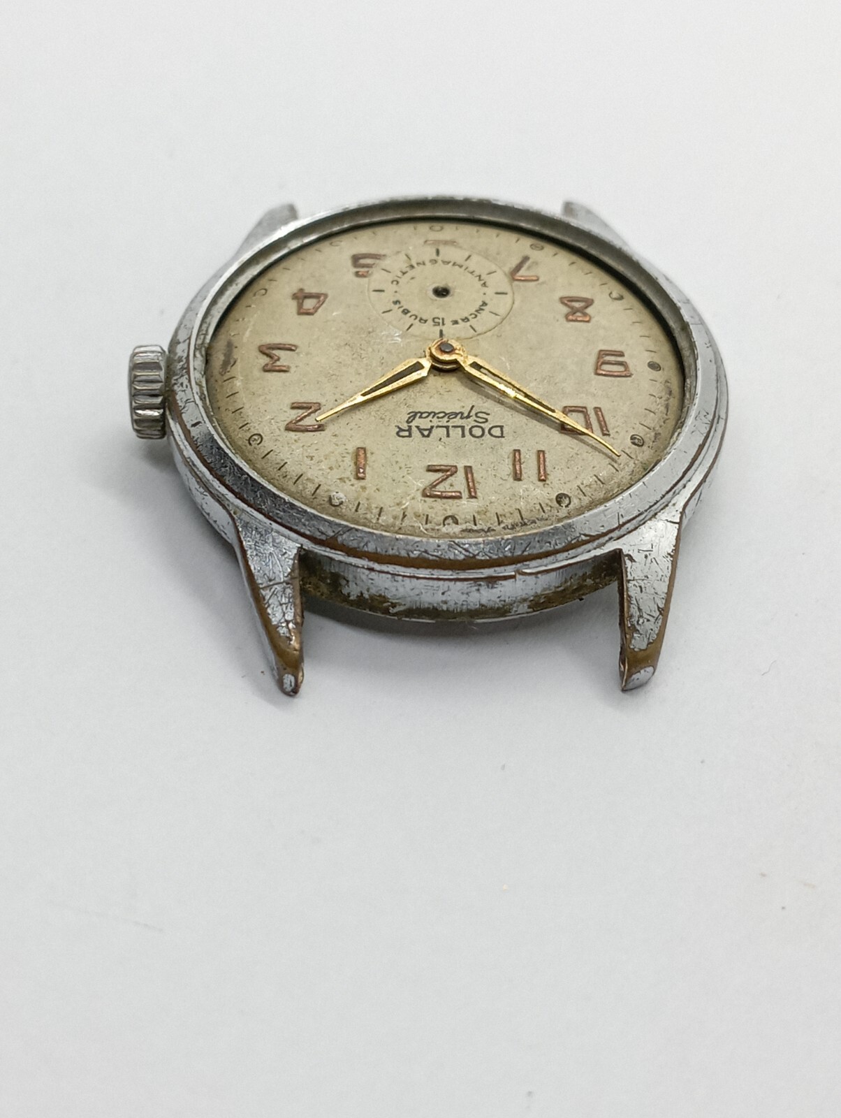VINTAGE Dollar Special ANCRE 15 Jewels Cal. Cupillard 233 RARE working Well Stem