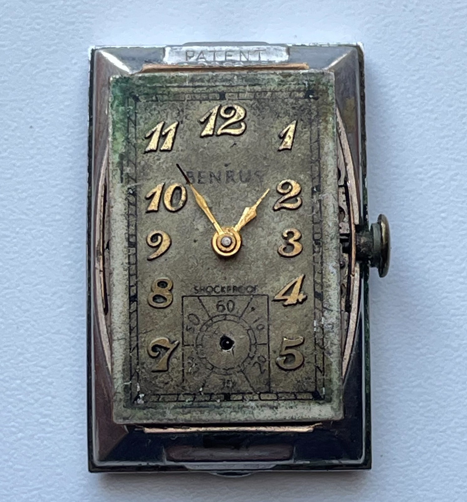 Vintage Benrus Art Deco Curvex Tank Watch Patent 2269453 Parts Repair 1940s