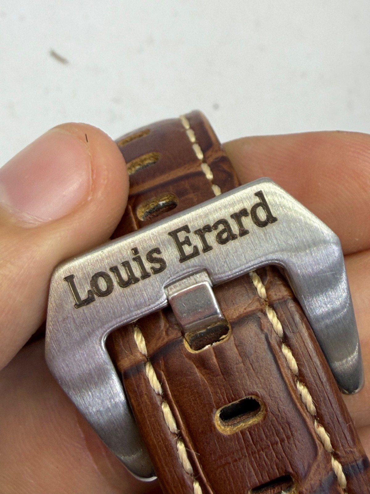 Louis Erard Automatic Swiss Made Men’s Watch Silver Dial Date Leather Strap