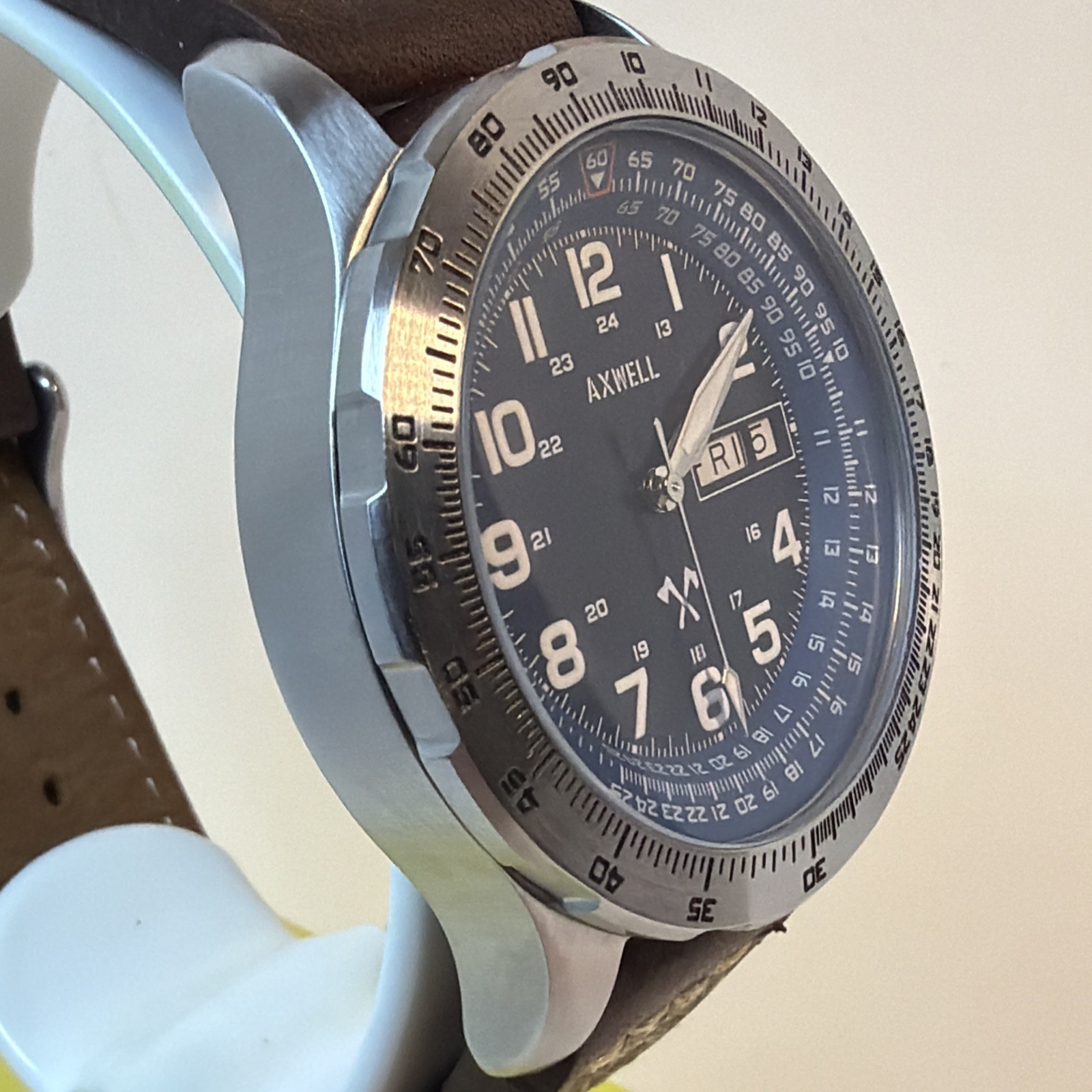 Axwell Blazer Leather Strap Watch – Brown/Navy + Additional Blue Leather Strap!!