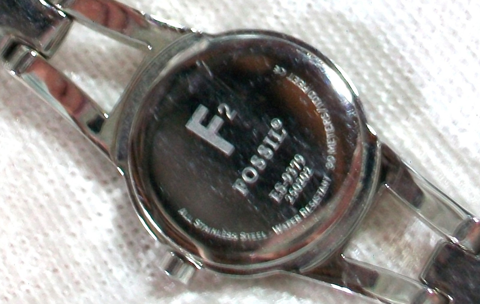 Vintage Fossil F2 Stainless Steel Lavender Purple Bracelet Wristwatch ES-9379