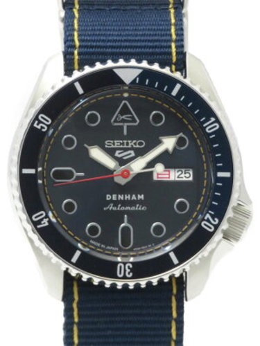 Seiko 5 Sports DENHAM Collaboration Automatic Watch SBSA281 4R36-16N0 42mm Blue