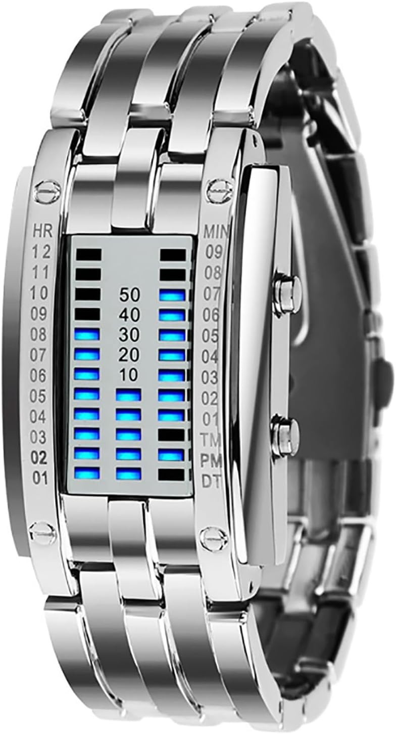 Fashionable Dual LED Display Watch – Waterproof Stainless Steel for Everyday Use