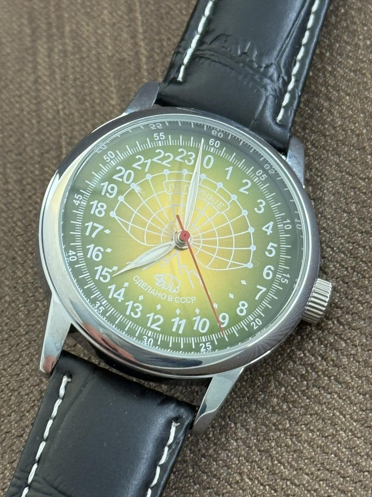 Watch Raketa 24h Automatic Wrist Men Russian Soviet USSR Polar Day Vintage Rare