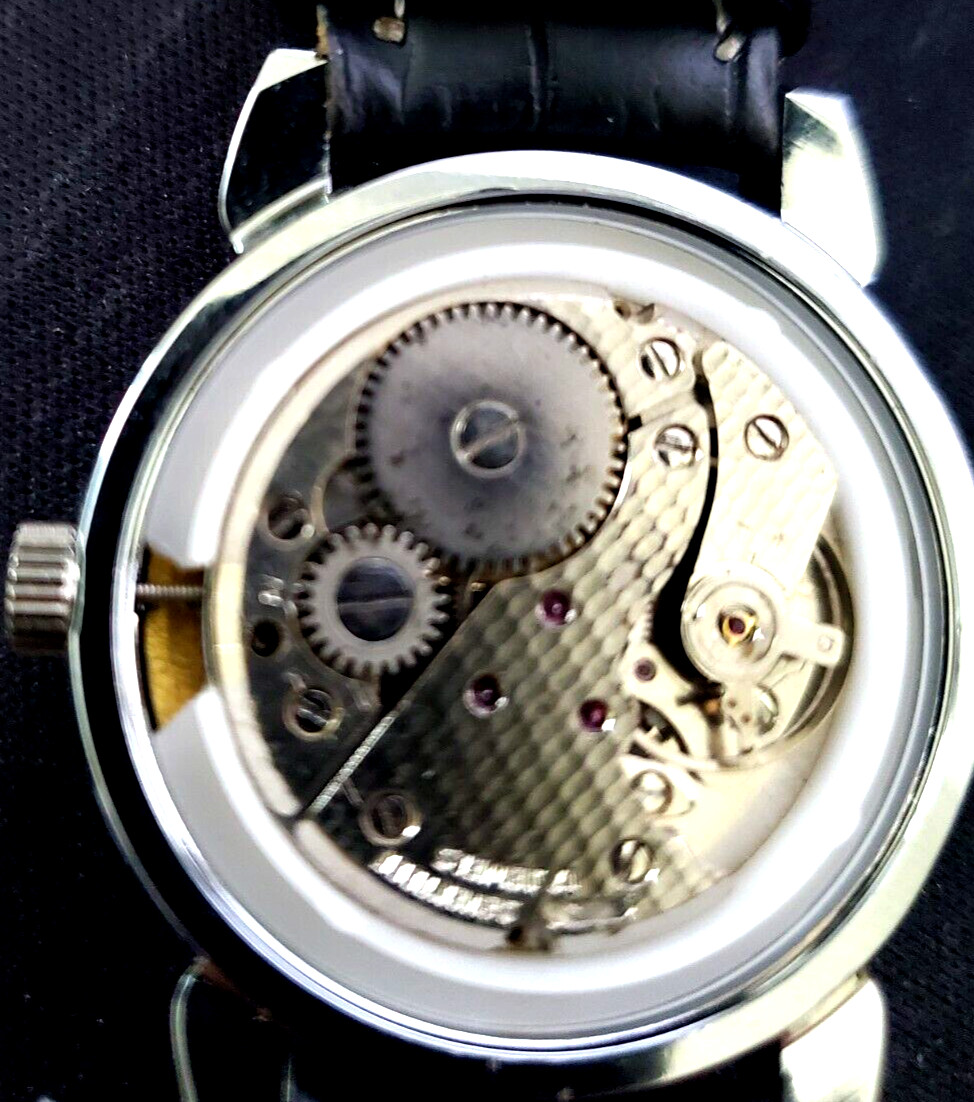✨Rare Roamer Brevete Swiss Mens Manual Watch Slv Blu Blk