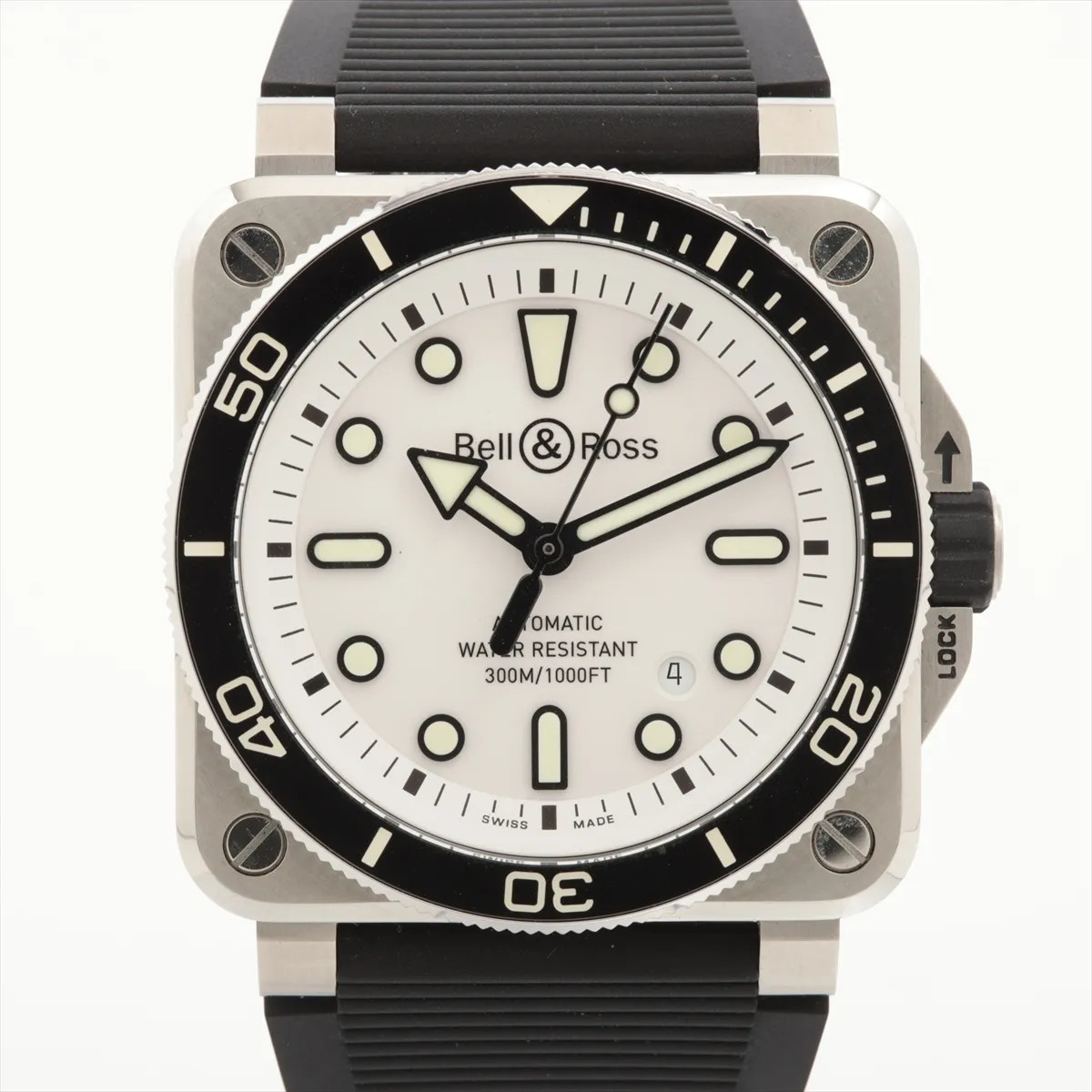 Bell & Ross SS SS & Rubber AT white dial BR03-92-D-S