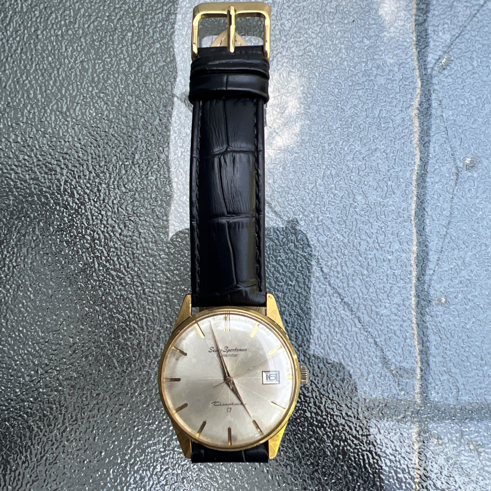 Vintage Seiko Sportsman Diashock Calendar 6602-1190 Mechanical Manual 34mm