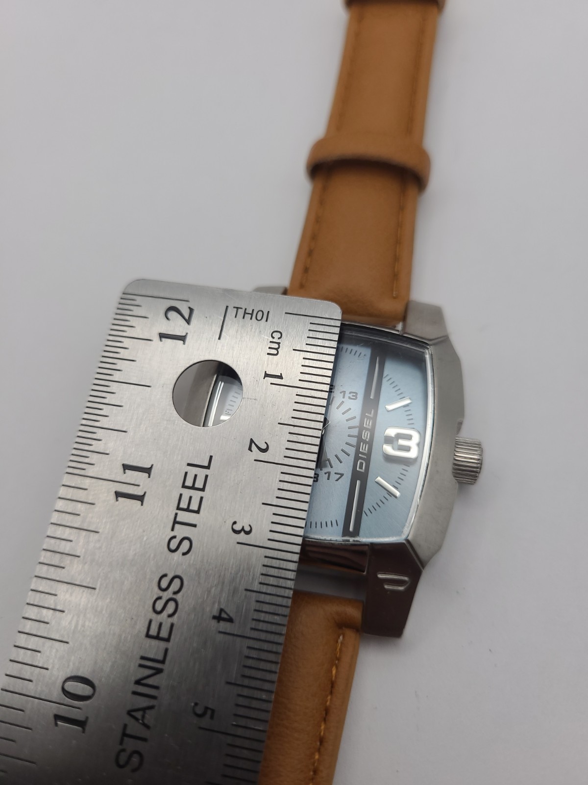 Diesel DZ-1123 Wristwatch Quartz Light Blue Dial Brown Dial New Battery Working