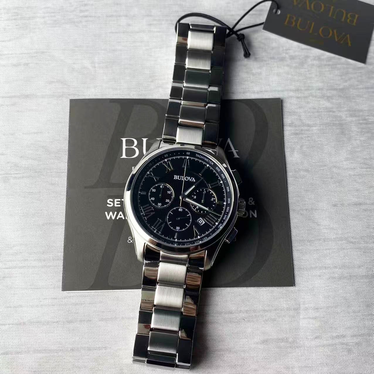 Bulova 96B288 Men’s Wilton Chronograph Quartz Watch Stainless Steel 46.5 mm