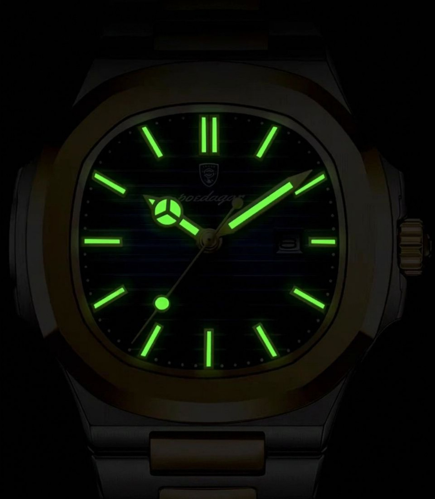 Men Luxury Quartz All Silver Watch Luminous Stainless Steel White Dial Poedagar