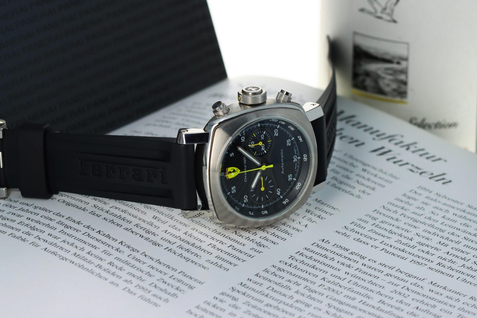 Panerai Ferrari Scuderia Chronograph, Black Dial, Limited to 800 -Steel FER00008