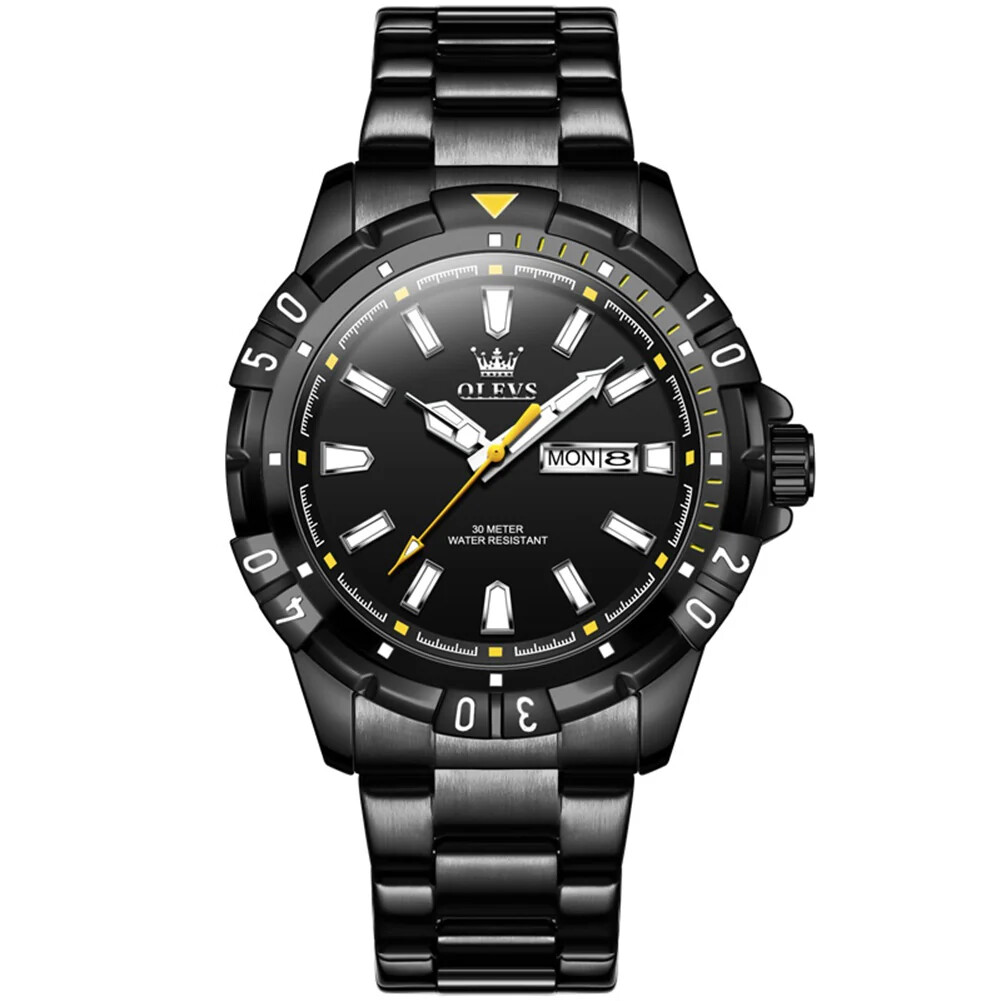 OLEVS LUXURY MEN’S WATCH WATERPROOF STAINLESS -STEEL