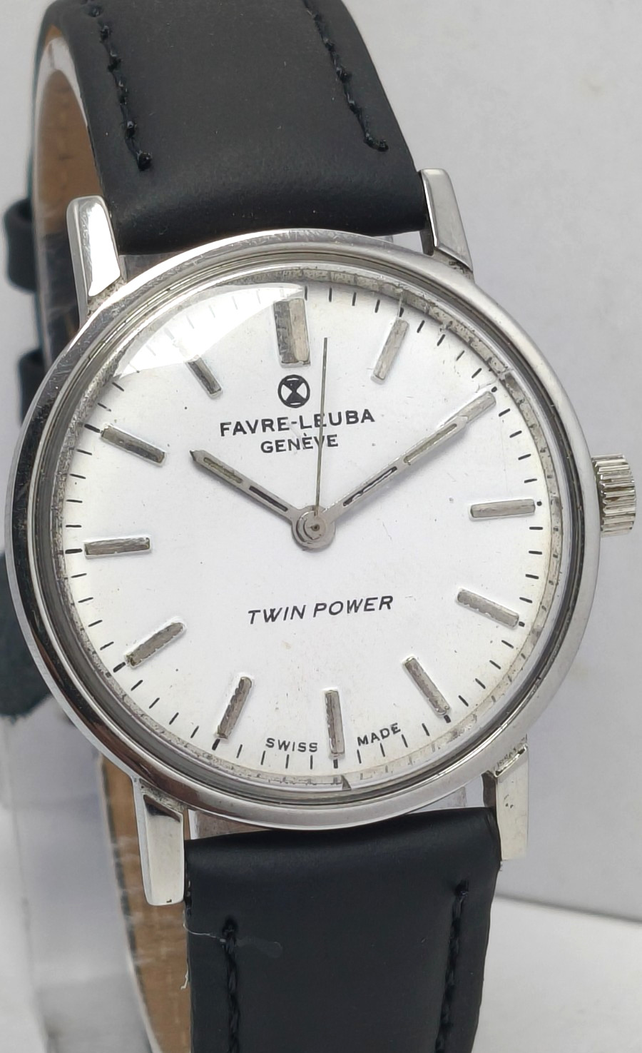 Vintage Favre Leuba Geneve Twin Power Wrist watch Swiss Made For Men’s