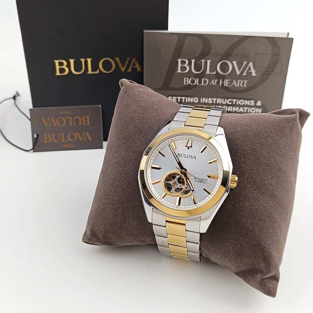 Men’s Bulova Surveyor 98A284 Silver-Gold Dial Two-Tone Stainless Automatic Watch