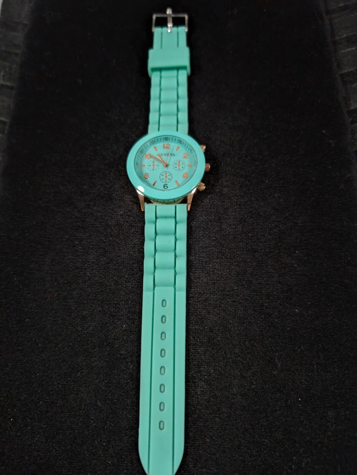 Geneva Womens Green Silicone Rubber Band Watch Round 38mm Jelly