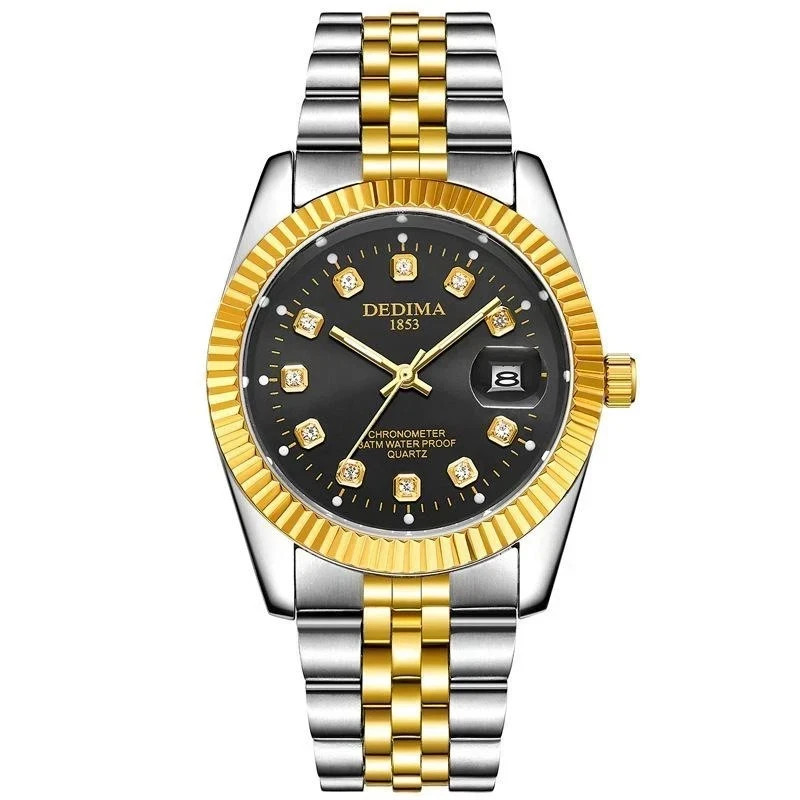 DEDIMA 1853 Mens Luxury Watch Quartz Water Resistant Wrist Watch Mens Fashion