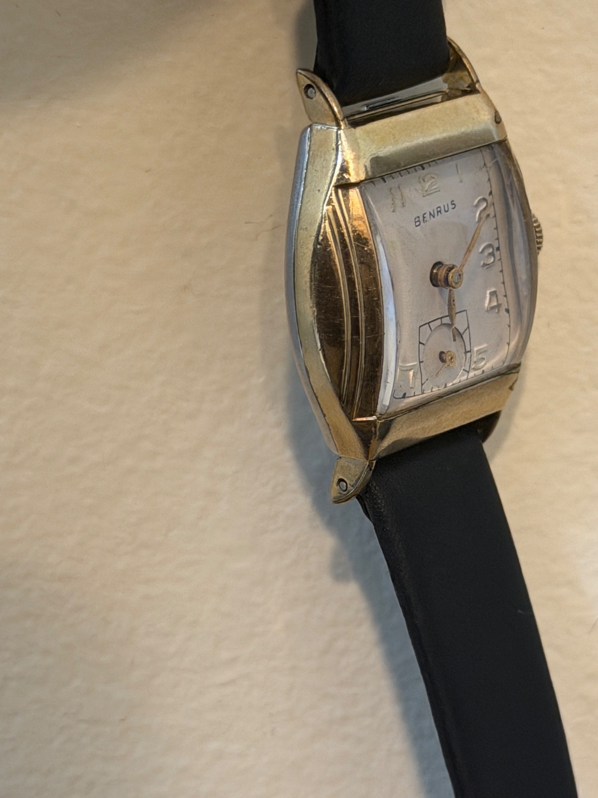Vintage Benrus Art Deco Tank 10k RGP GOLD PLATED Watch Stepped Case ART DECO