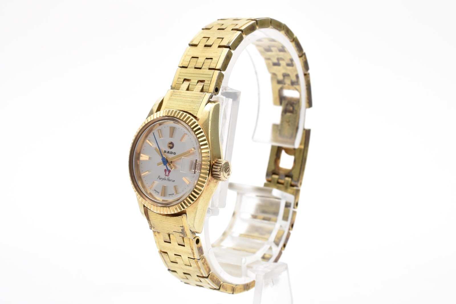 RADO Purple Horse Vintage Automatic Date Women’s Watch 22mm Gold White [Exc+5]