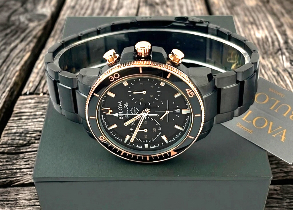 Bulova Marine Star Series C Black Dial Men New 98B302 Chronograph Watch 45MM